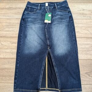 HALARA Dark Blue Maxi Denim Skirt